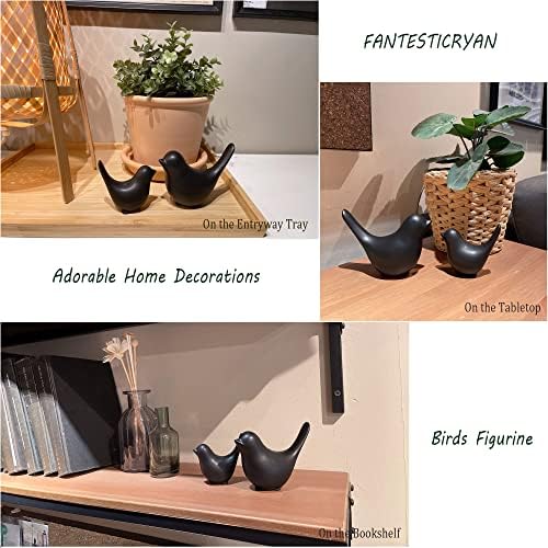 FANTESTICRYAN Small Animal Statues Home Decor Modern Style Black Decorative Ornaments for Living Room, Bedroom, Office Desktop, Cabinets