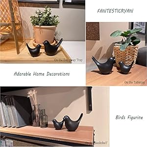 FANTESTICRYAN Small Animal Statues Home Decor Modern Style Black Decorative Ornaments for Living Room, Bedroom, Office Desktop, Cabinets… FANTESTICRYAN Small Animal Statues Home Decor Modern Style Black Decorative Ornaments for Living Room Bedroom Office Desktop Cabinets