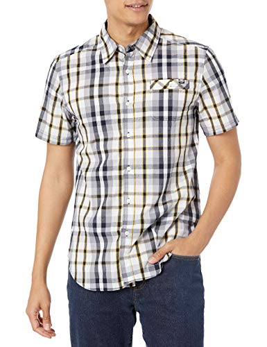 Ecko UNLTD Men's Confront Short Sleeve Yarn Dyed Plaid Woven