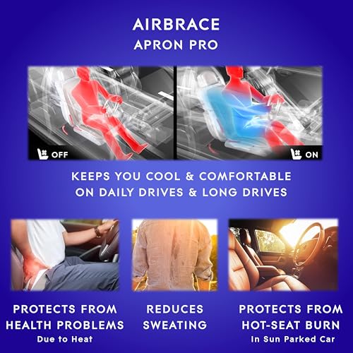 Image of Apron Pro (2025 Model) | 10x Inbuilt Fan Fitted Ventilated Seat Cushion | Cooling Seat Cushion | Car Accessory | Suitable for All Cars (Black)