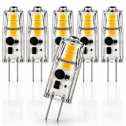 ibtskyud G4 LED Bulb 12V AC/DC 1.5W 3000K Warm White 6 Pack