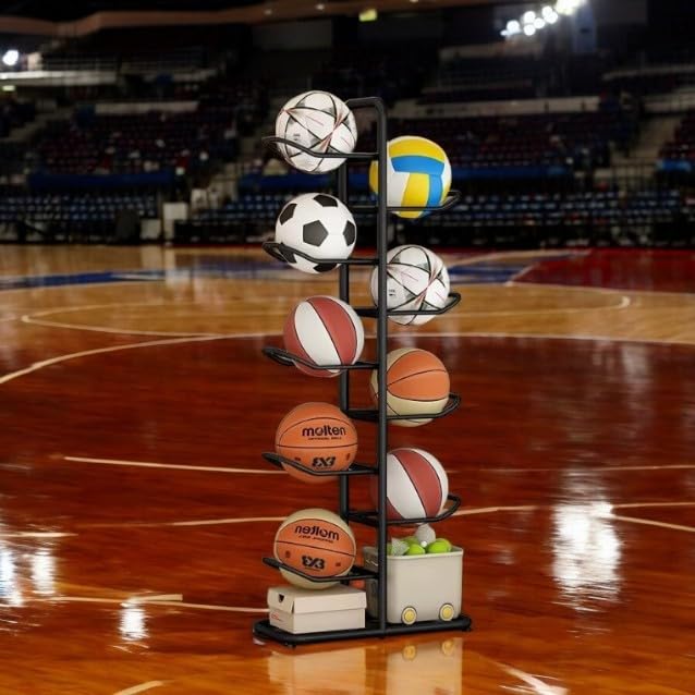 STOJAK NA 9 PIŁEK PRZECHOWYWANIE WIELOPOZIOMOWY ORGANIZER ART SPORT PIŁKI