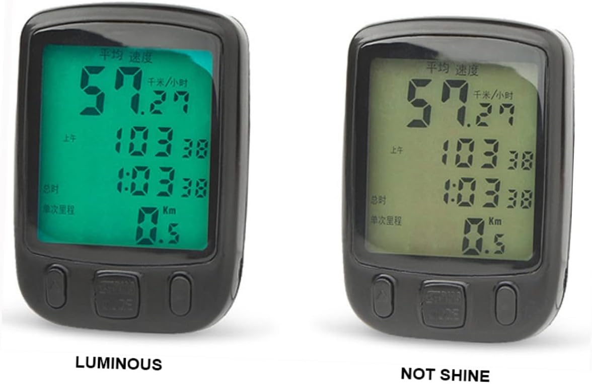 563 Wired Bike Speedometer Cycle Computer with LCD Display | Waterproof ABS Housing, Removable Battery Included, for Folding Bike and Road Bicycle, Black Finish