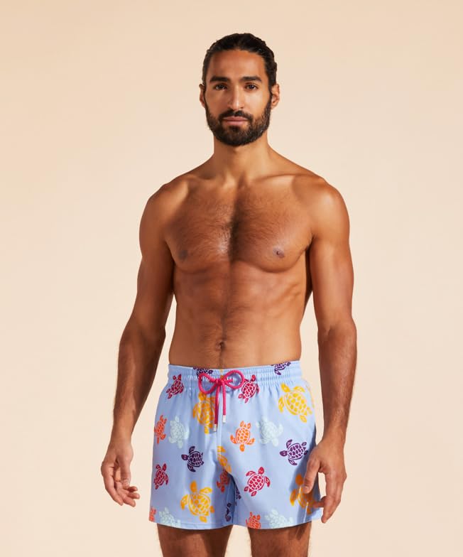 Men Stretch Swim Trunks Multicolored Turtles3