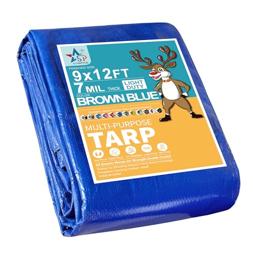 STARPYNG 7-Mil Blue Tarp 9x12ft – Waterproof & UV-Resistant