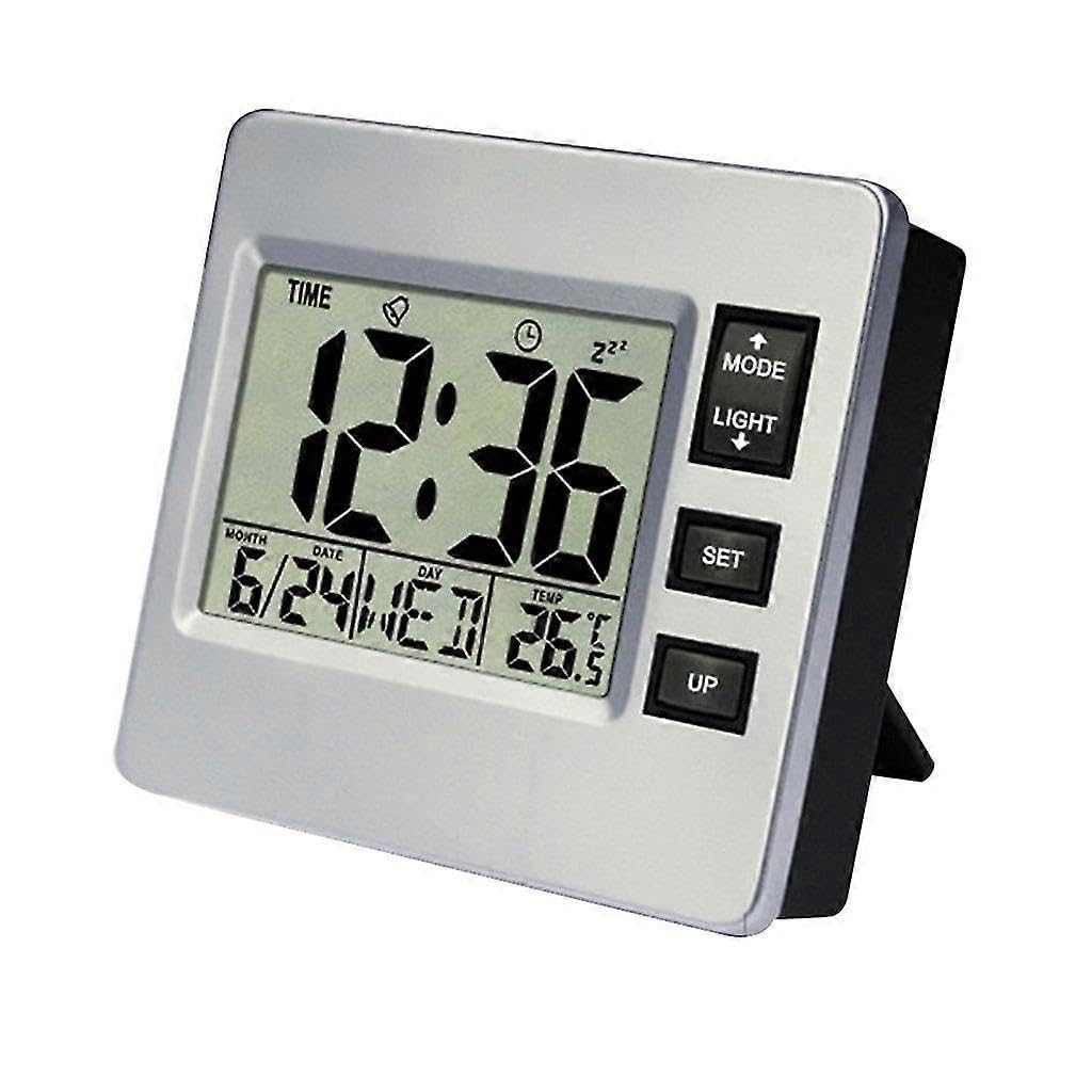 JOYHAPPST Digital Alarm Clock, Radio Alarm Clock, Desk Clock With Snooze Function, Calendar And Temperature Display For Home, Bedroom
