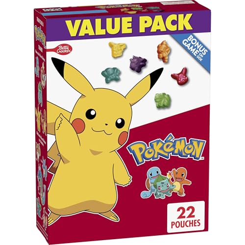 Betty Crocker Pokemon Fruit Flavored Snacks, Treat Pouches, Value Pack, 22 ct