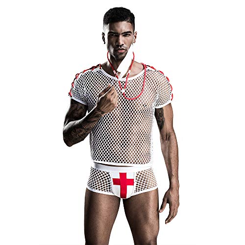 Preisvergleich Produktbild Herren Doktoren und Krankenschwestern Rollenspiel Unterwäsche, Spaß Bühnenperspektive Kostüme, Party Games Paar Toys 4 Sets,One Size