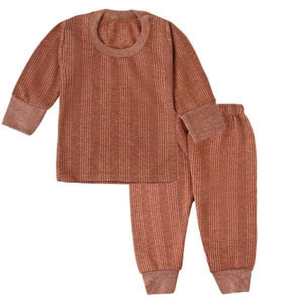xodi Baby (Unisex) Winter wear Set - Upper & Lower, Round Neck, Full Sleeve (1-2 Year) Brown