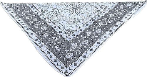 100% High Quality Kerchiefs - Hand Block Bandanas For Women - Handmade Hand Printed Cotton Bandana For Women - Unique Paisley Design Scarf, Premium Scarfs For Men and Women