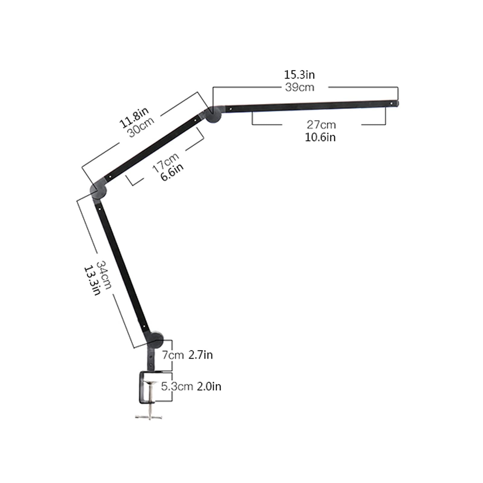 Lámpara de estudio Lámpara de escritorio LED plegable con la pinza 12W de la luz de la luz de la luz de la luz de la luz de la luz de la oficina de la lámpara de escritorio de brazos largas regulable