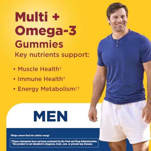 Nature Made Mens Multivitamin Gummies with Omega-3, Mens Gummy Multivitamins for Daily Nutritional Support, 150 Gummy Vitamins and Minerals, 75 Day Supply - Image 4
