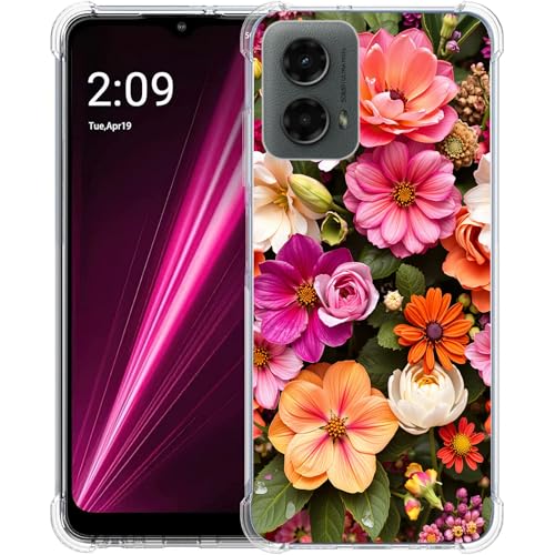 Beaucov Case for Moto G 5G 2024,Beautiful Colorful Flowers Drop Protection Shockproof Case TPU Full Body Protective Scratch-Resistant Cover for Motorola Moto G 5G 2024