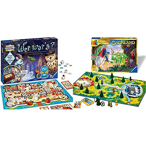 Ravensburger Kinderspiel 21854 - Wer War's - Gesellschafts- und Familienspiel & 26424 - Sagaland - Gesellschaftsspiel für Kinder und Erwachsene