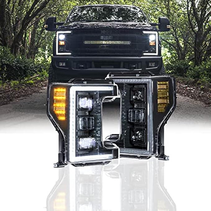 Morimoto XB Hybrid LED Headlight Housing Upgrade, Fits 2017-2019 Ford Superduty, Plug and Play Replacement, DOT Approved Assembly with LED Headlights (High/Low), DRLs, & UV Coated Lenses (1x LF554)