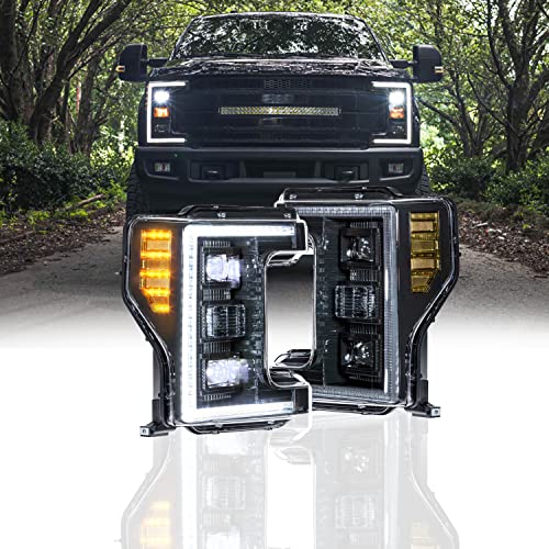 Morimoto XB Hybrid LED Headlight Housing Upgrade, Fits 2017-2019 Ford Superduty, Plug and Play Replacement, DOT Approved Assembly with LED Headlights (High/Low), DRLs, & UV Coated Lenses (1x LF554)