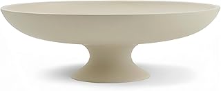 Cream Decorative Fruit Bowl, 11.45" Modern Pedestal Bowl