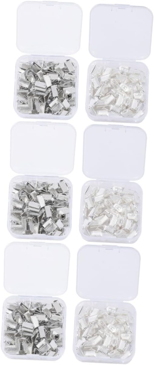 STOBOK 300pcs Cord Ends Crimp Fasteners for Jewelry Making Iron Findings for Bracelets and Necklaces Includes and Colors for Craft Projects