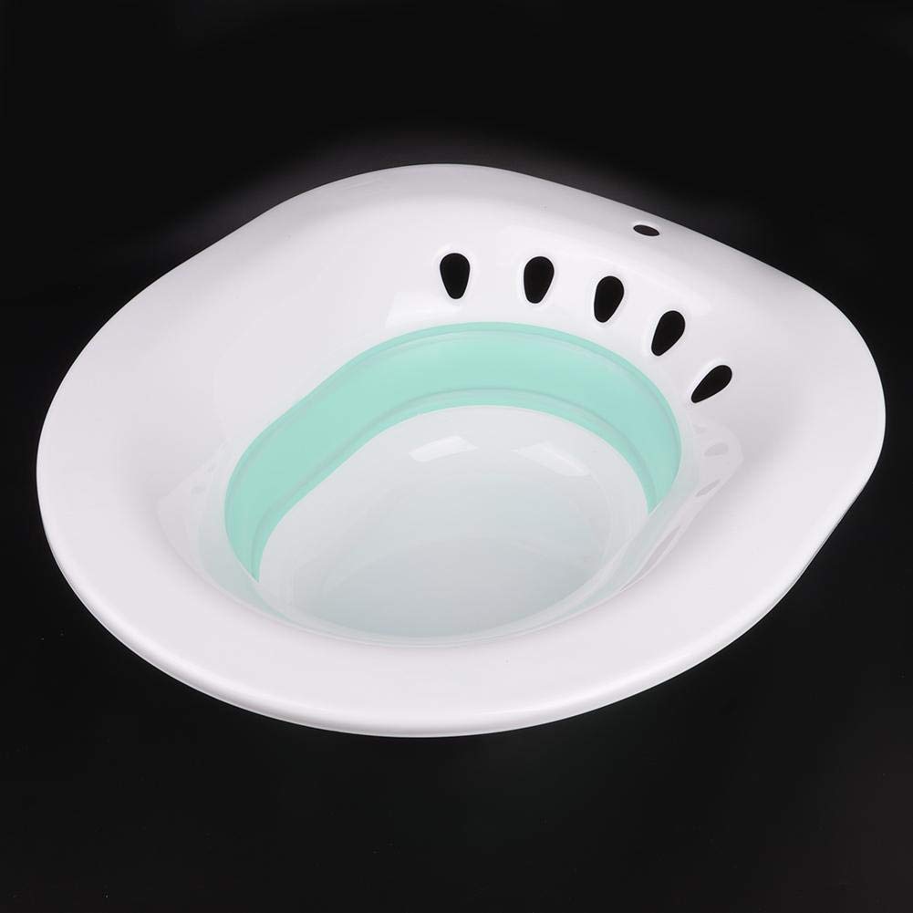 Garosa Baño de Asiento Lavado de Cadera Lavabo Plegable Bidé Portátil Se Adapta Al Inodoro Perineal Remojo para Mujeres Embarazadas de Maternidad con Hemorroides(Blue)