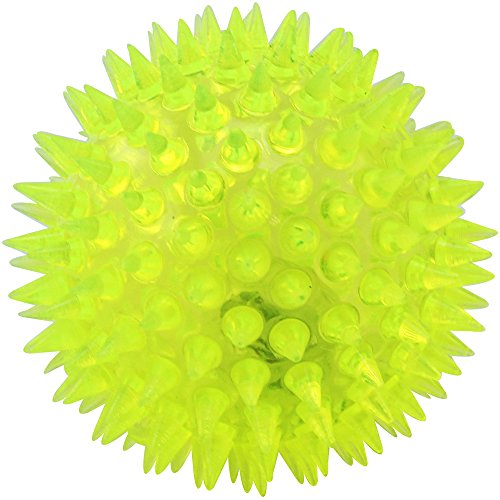 com-four® 4X Blink-Igelball mit LED Licht, Spielball, Blinkflummi, Stachelball, Mitgebsel für Kindergeburtstag, Gummiball Spielzeug - Massageball, Springball, Leuchtball Ø 7 cm [Auswahl variiert]