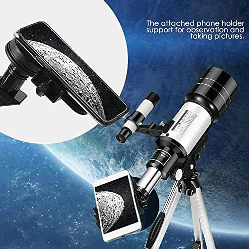 TUOKE Telescope for Astronomy Adult Kids Beginners, 150X Astronomical Refractor Telescope, 300X70mm Telescop with Tripod Smartphone Adapter
