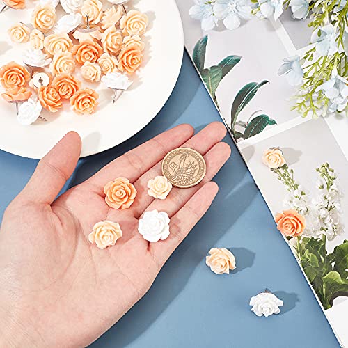 Pins de flor decorativos CHGCRAFT de resina para tableros de corcho y Bullet Journal 4