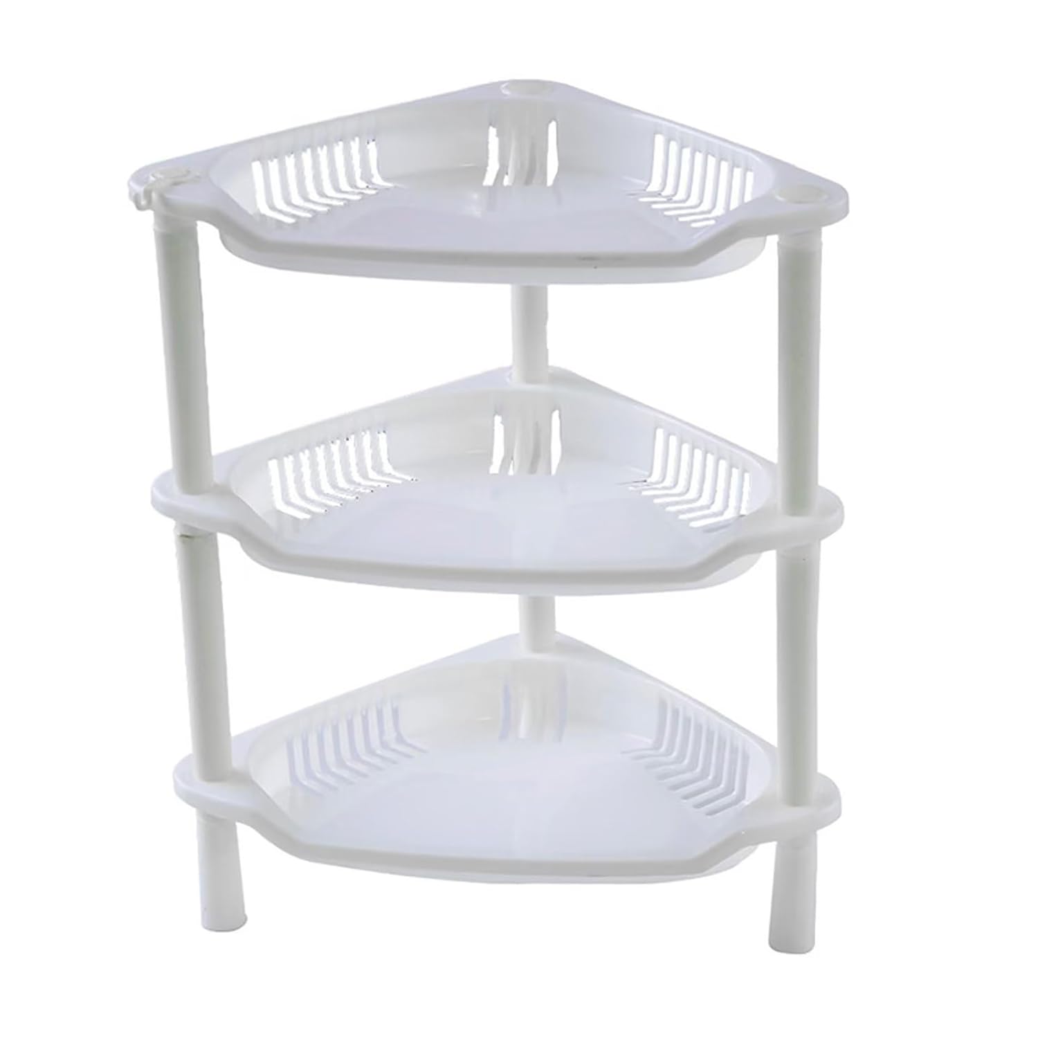 Typutomi 3 Tier Shower Caddy Organizer Shelf Corner Plastic Countertop Shelf Multifunctional Hollow Out Desktop Rack Cosmetic Storage