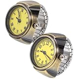 TINEASUR Orologio da Vintage 2 Pezzi Orologio da Uomo in Metallo Oro Quadrante Rotondo Decorativo e Pratico per Uso Quotidiano