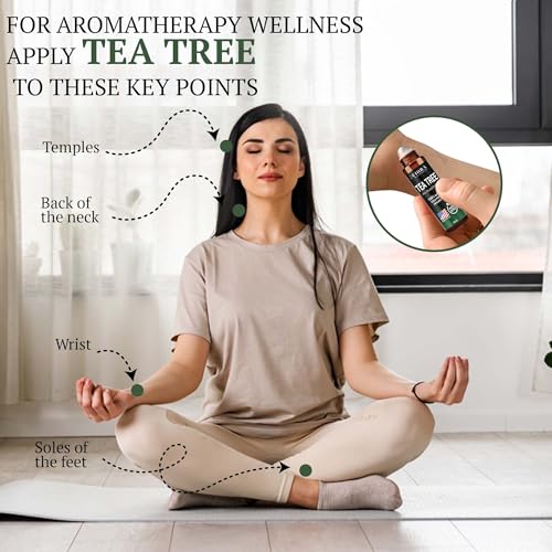 Image of Fiora Naturals Tea Tree Oil Roll On - 100% Natural Tea Tree Essential Oil for Skin, Face, Acne, Nails, Cuticles, Scalp & Aromatherapy Wellness
