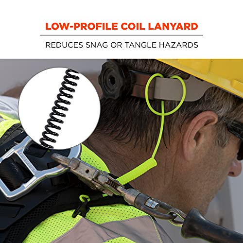 image for Coiled Lanyard with Clamp End, No Snag Design, Easily Attaches to Hard