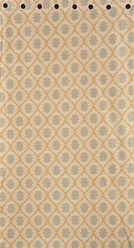 Image of Polyester Nexus Design Printed Room Darkening Door Curtain 9 Feet Long Set of 2 | Blackout Curtains for Bedroom Living Room Decor - Beige