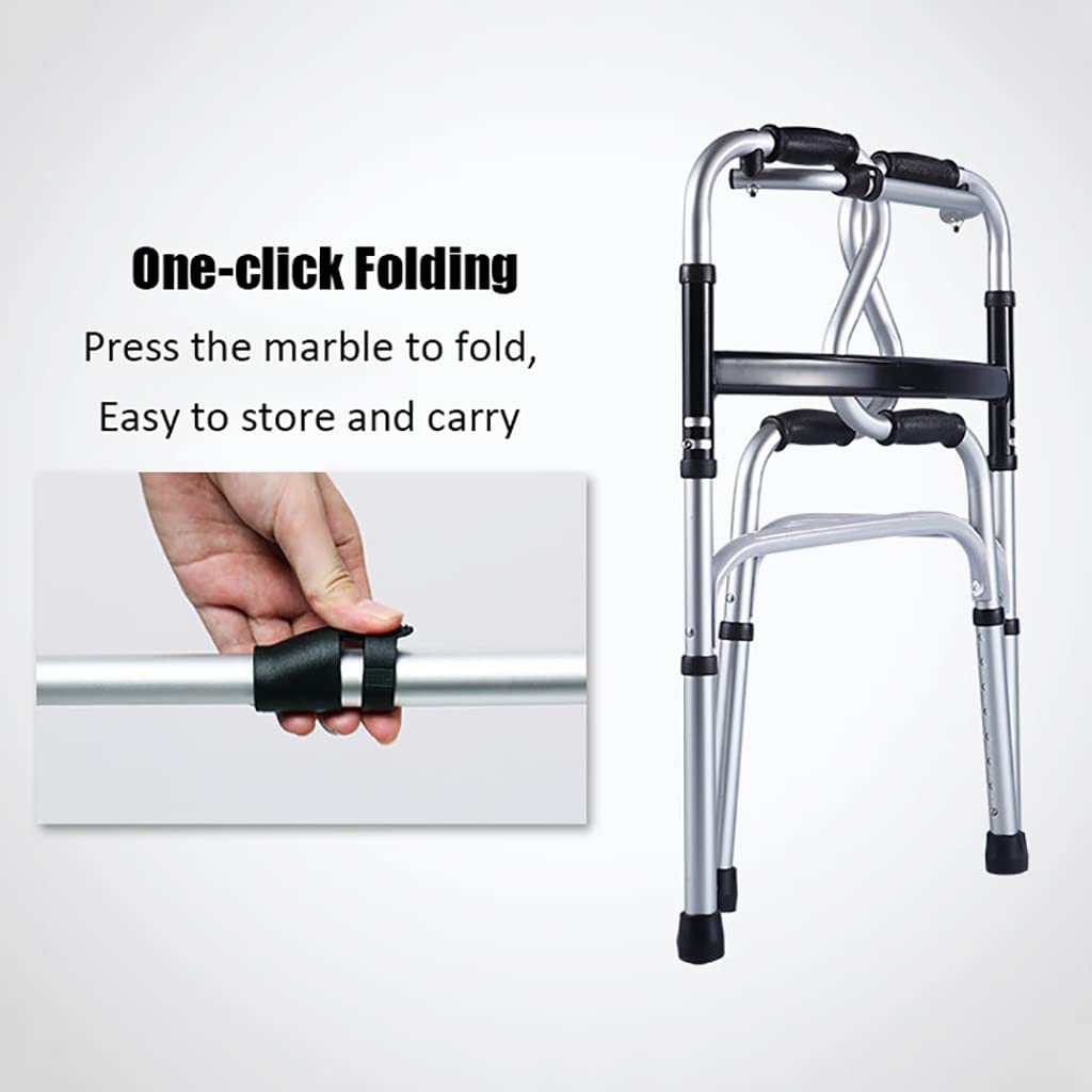 Andadores para Personas Mayores Sin Ruedas, De Aluminio, Portátiles, Ligeros, De Altura Ajustable, Plegables, con Ruedas, para Discapacitados, Equipo Médico, Carga De 180 Kg,Walker