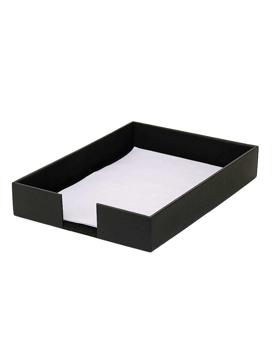 AZYEEA - Paper Tray Document File Organizer | Leather Rectangular Tray Office Table Accessories Organizer | Stationary Paper Tray, Desk Table, (Black)-image-33