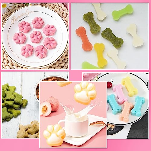 Lnjya 2 Stück Backmatte Hundekekse Mini, Silikon Formen für hundeleckerli, Leckerli Backmatte für Hunde, Silikonmatte Backform mit Spachtel für DIY Hundeleckerlies Kekse Leckerlis Pralinen