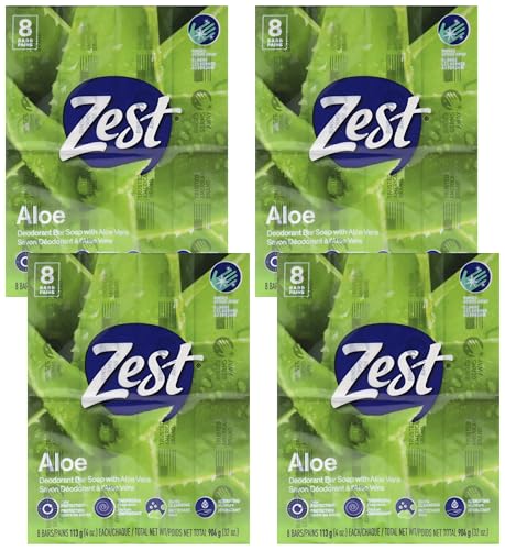 Image of Zest 8-Bar Bath Size Soap, Fresh Aloe, 4 Ounce (Pack of 32)