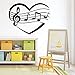 Dibujos animados nota Musical vinilo música pared pegatina papel tapiz niños decoración del hogar pegatinas de pared Mural A2 28x37cm