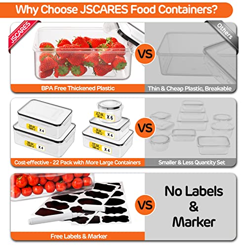 44-PCS-Food-Storage-Container-with-Lid-22-Lids-22-Containers-Airtight-Leakproof-Plastic-Kitchen-Organization-Set-Reusable-MicrowaveFreezerDishwasher-Safe-Meal-Prep-Container-with-Label-Pen