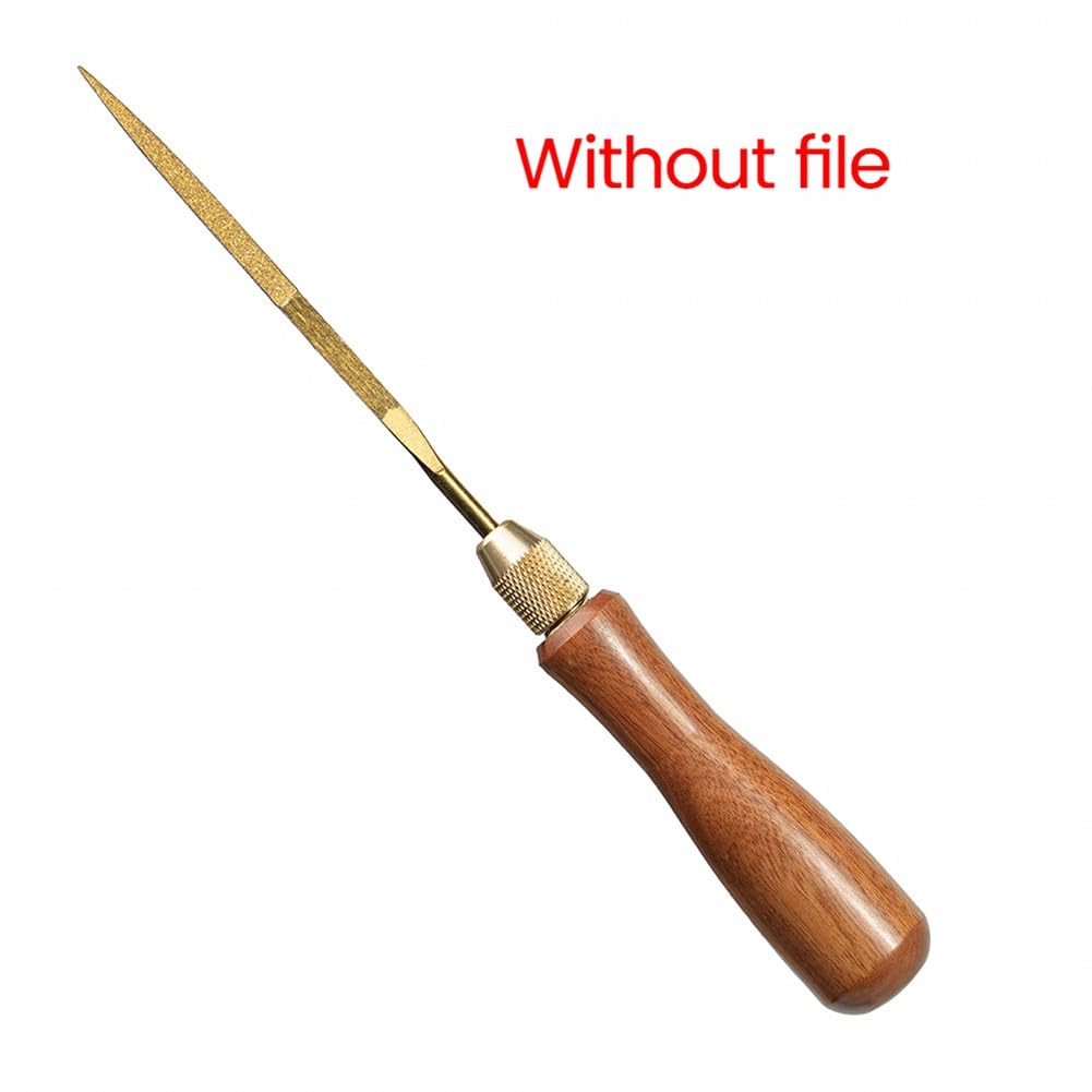 Sknrlko Wood File Handle Wooden Handles with Brass Collet Chuck for Small Files Spare Parts Accessories Parts DIY - Image 2