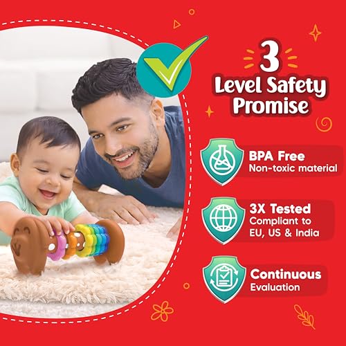 Image of Imagimake Tummy Time Puppy | Leaps & Bounds Baby Toys for 3+ Months |Toy for Toddlers, Infants | 2-in-1 Play & Grow - Squeaky Sounds | Non- Toxic | New Born Baby Gifts for 3+Months