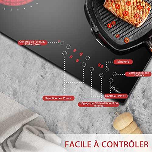 Plaque vitrocéramique 4 feux encastrable table de cuisson électrique 60 cm - 4
