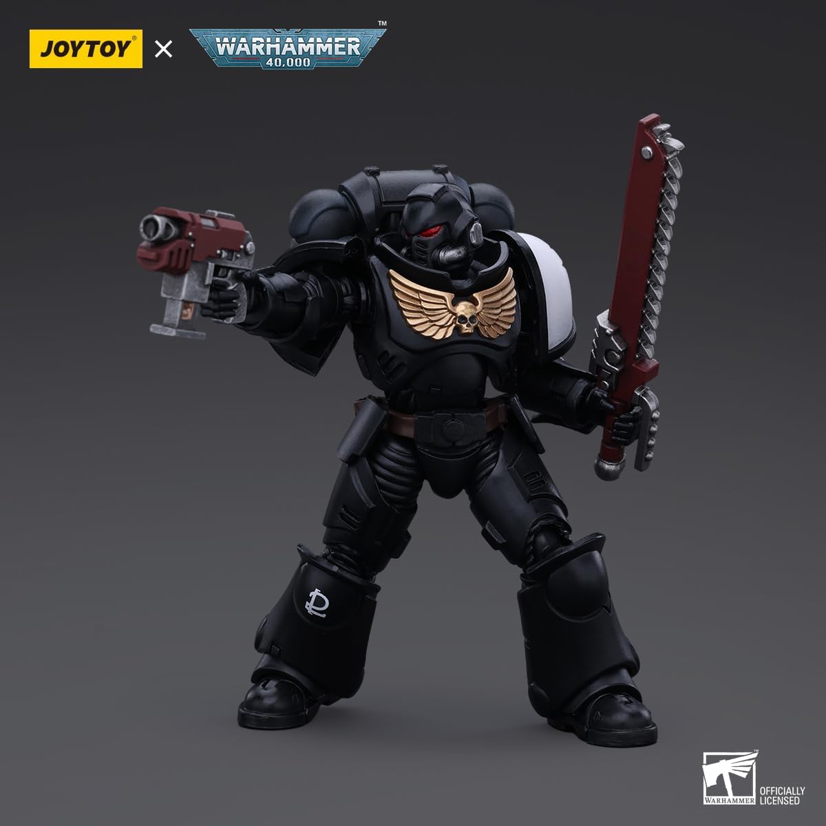 JOYTOY Warhammer 40K Space Marines Black Templars Outriders Brother Valtus 1/18 Action Figure Black Templars Outriders Joy Toy Figures