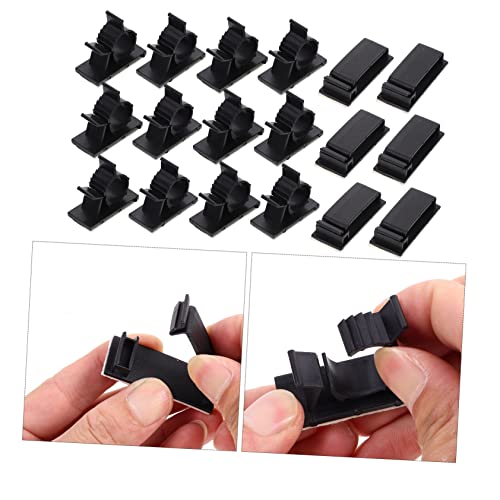 HOMSFOU 54 piezas Organizadores de Cables Clips Adhesivos para Gestión de Cables Bajo Escritorio miniatura 3