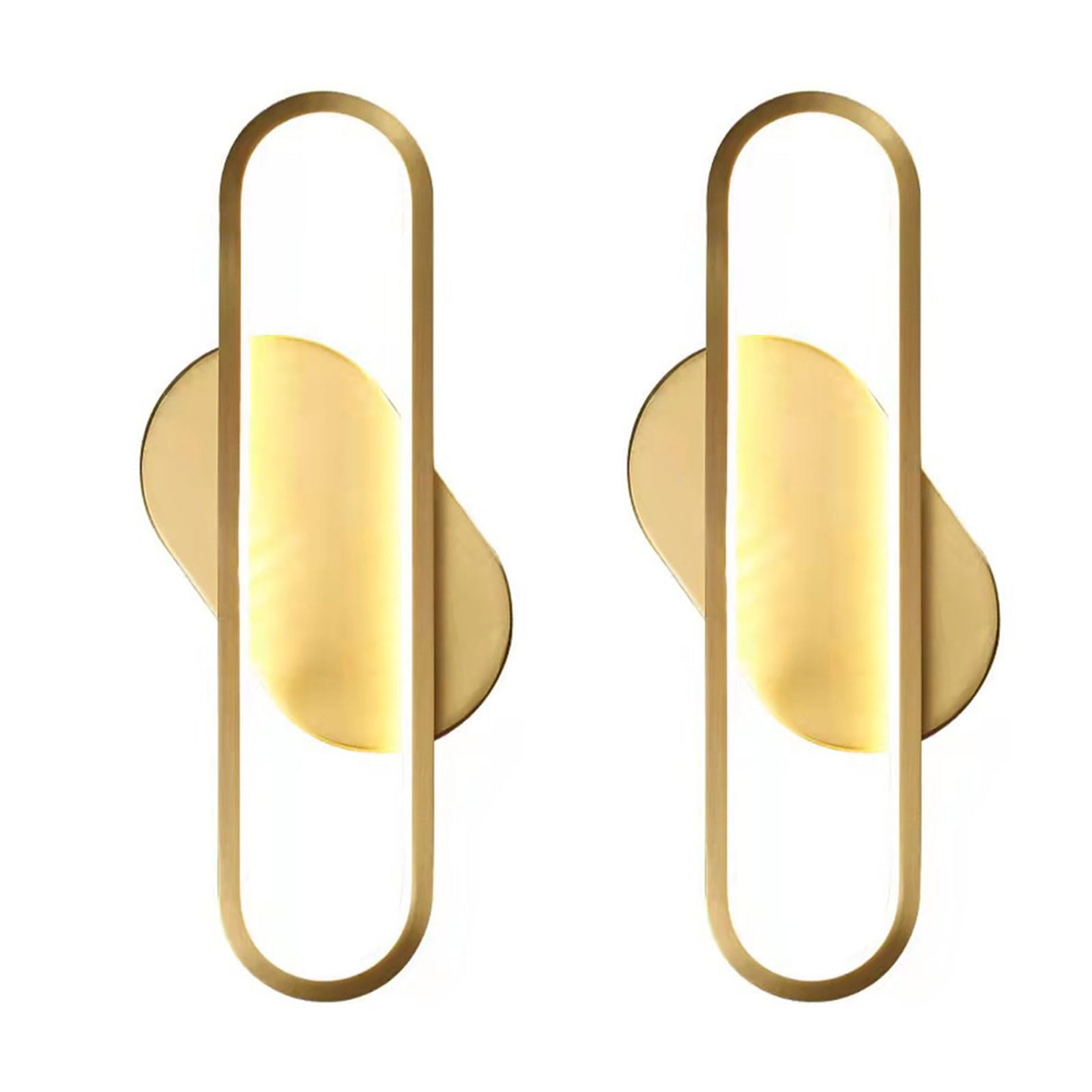 JYBNBBE Modern Wall Sconce Lights for Indoor Copper Creative Wall Lamp Aisle Fixtures for Living Room Bedroom, 2 Pack