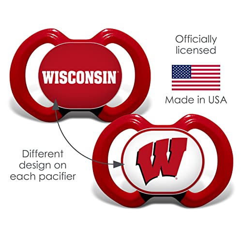 Image of Baby Fanatic Pacifier 2-Pack - NCAA Wisconsin Badgers - Officially Licensed League Gear