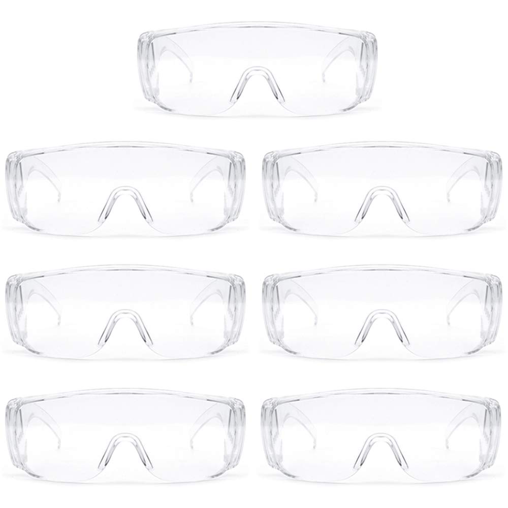 LifeArt 7Pairs Protective Safety Glasses, Anti Fog Glasses, Anti-scratch Clear Lens Wide-Vision, Dust-Proof, Unisex Professional Glasses.