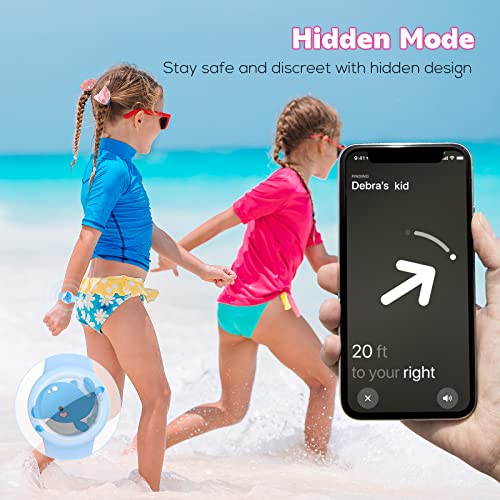 Waterproof Air tag Bracelets for Kids (2 Pack) - Soft Silicone Hidden Air tag Wristband - Lightweight GPS Tracker Holder Compatible with Apple Airtag Watch Band for Child (Penguin & Whale) - Image 4