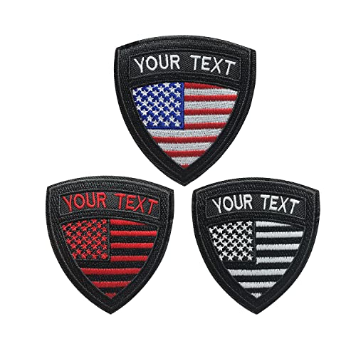 Custom Military Name Patch, Personalized Embroidery US Flag Name Patch with Hook & Loop Iron on Name Tags for Clothing Backpacks Caps Jackets Dog Harness