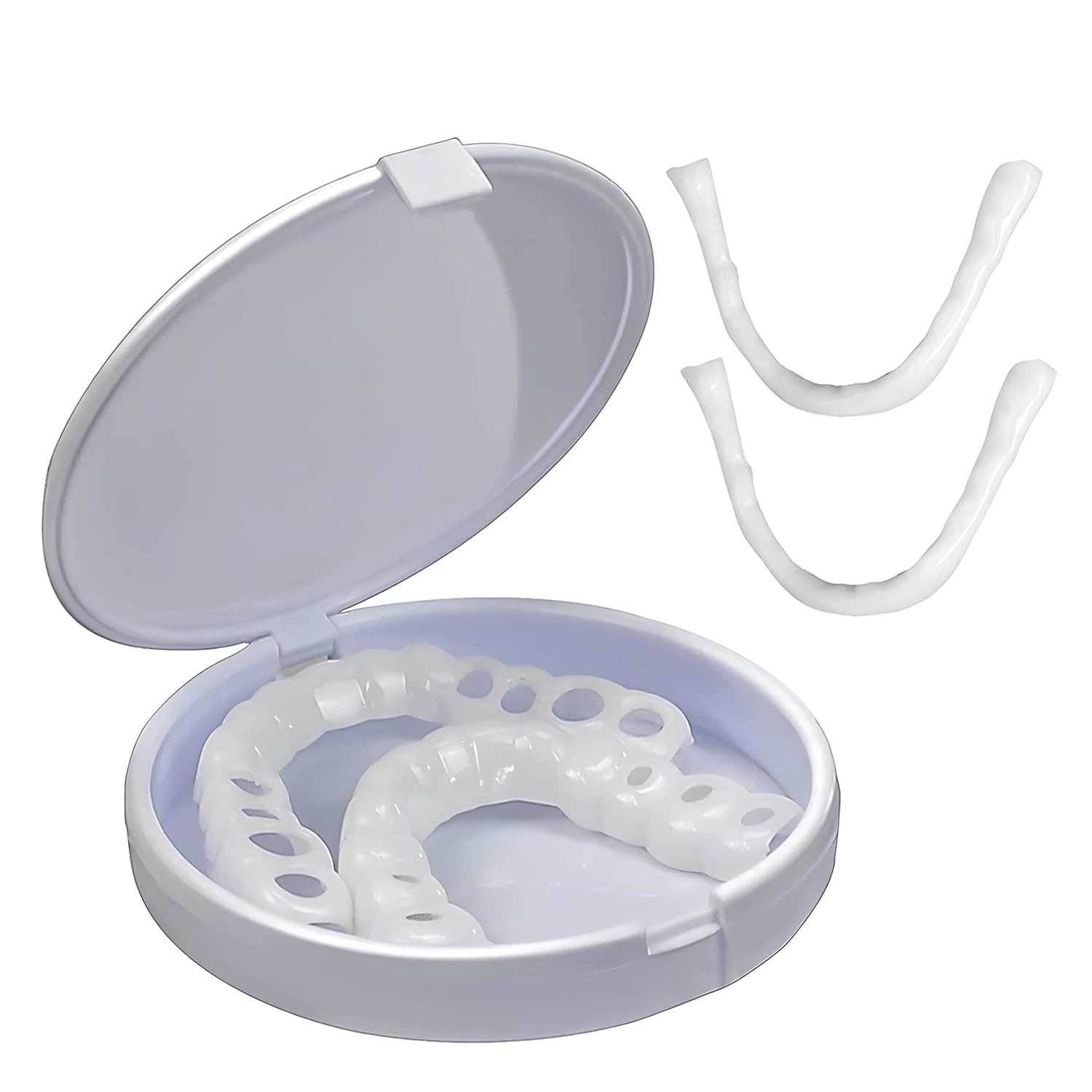 MEDEEMO Snap-On Instant Smile Veneers | Comfortable Flex-Fit Dentures for Upper & Lower Teeth | Natural White Cosmetic Tooth Cover (Pack of 1)-image-46