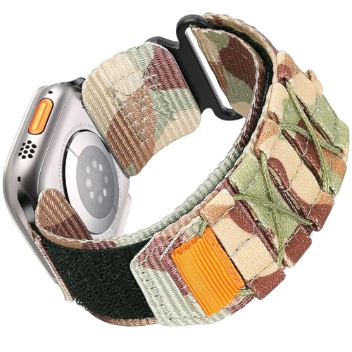 Nixiamy Nylon Sports Strap Compatible with Apple Watch Ultra/Ultra2 49mm/45mm/44mm/42mm,Rugged Nylon...