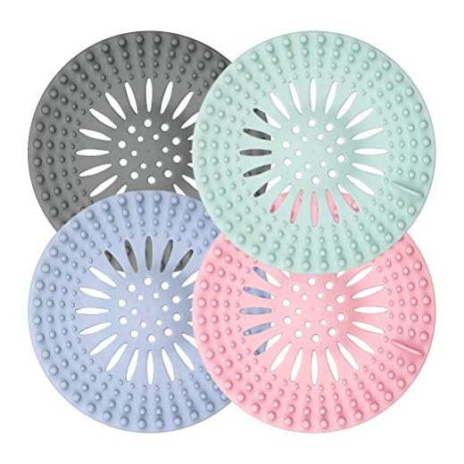 Tapas de drenaje de silicona para el cabello, protector de drenaje universal de goma para el fregadero de la tina, cocina, baño, filtro de pelo, paquete de 4